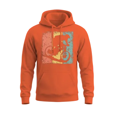 Biking Retro Unisex Hoodie - Orange