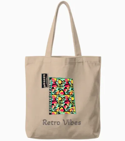 Retro Vibes Tote Bags - Natural