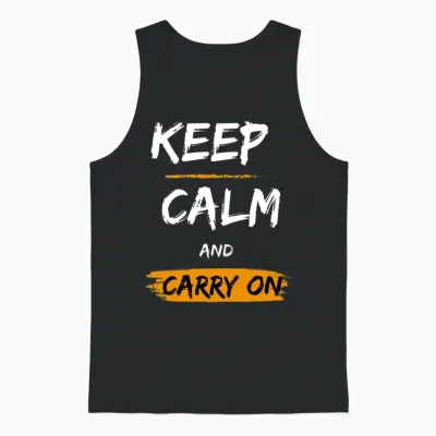 Keep Calm and Carry On Unisex Tank Top - Black