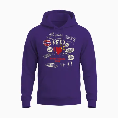 Rocky Horror Show Icons and Quotes Unisex Hoodie - Purple