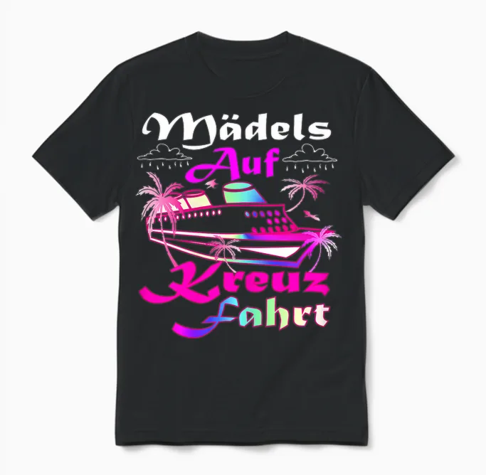 Auszeit Kreuzfahrt Accessoires Mottoparty Kreuzfahrt Kostüm Unisex T-Shirt in Black
