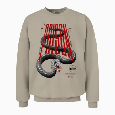 Poison Modern Streetwear Unisex Sweatshirt - Sand