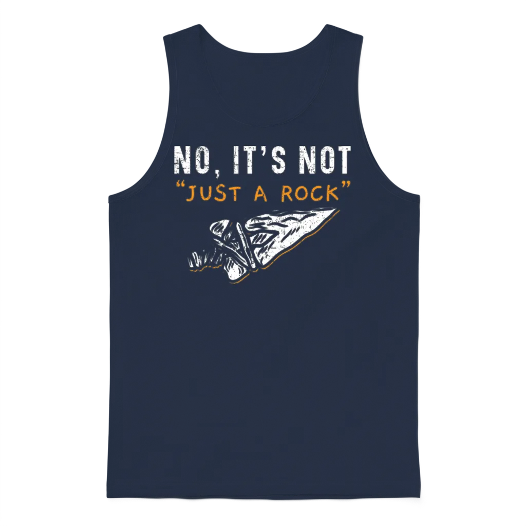 No It's Not Just a Rock Arrowhead Hunting Unisex Tank Top - Navy
