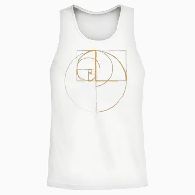 Fibonacci Golden Ratio Circle Unisex Tank Top - White