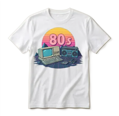 Retro 80s Unisex T-Shirt - White