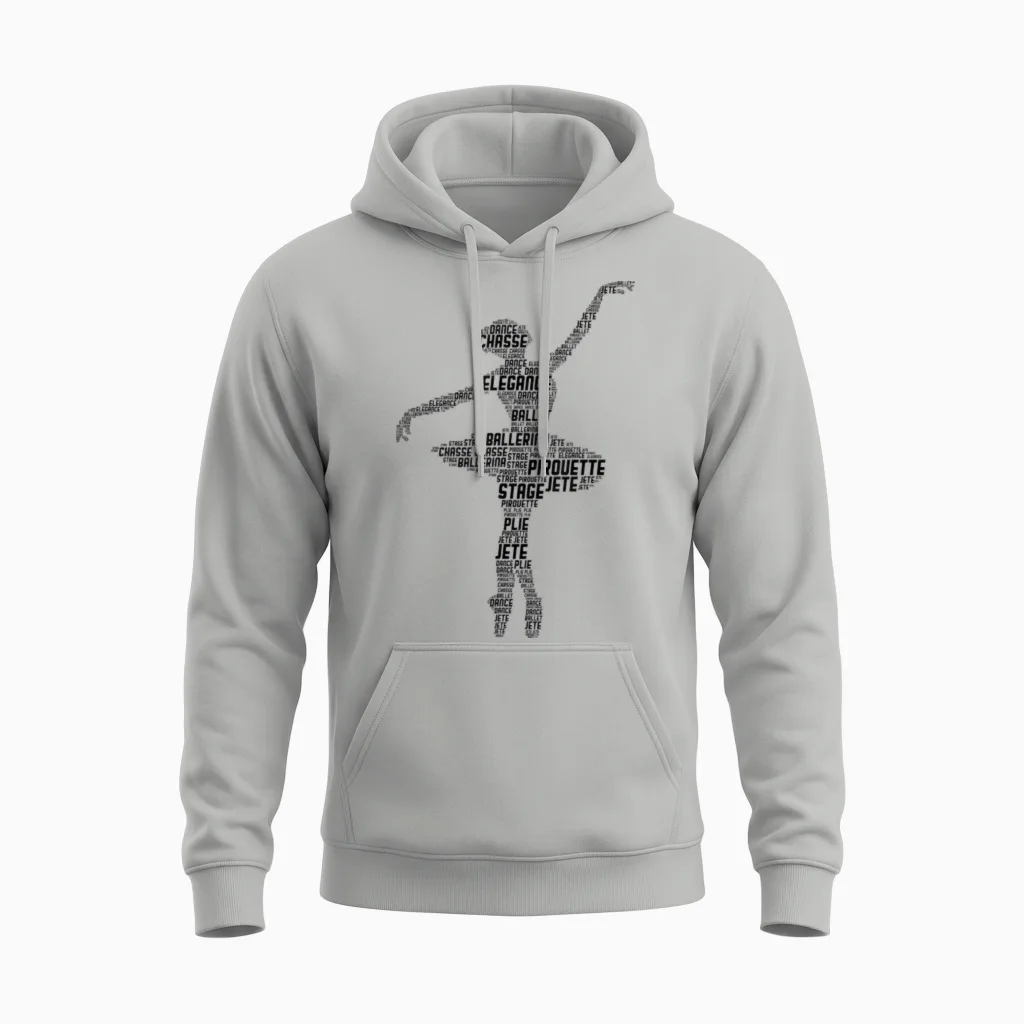 Ballerina Ballet Girls' Women's T-Shirt, White Unisex Hoodie in Ash
