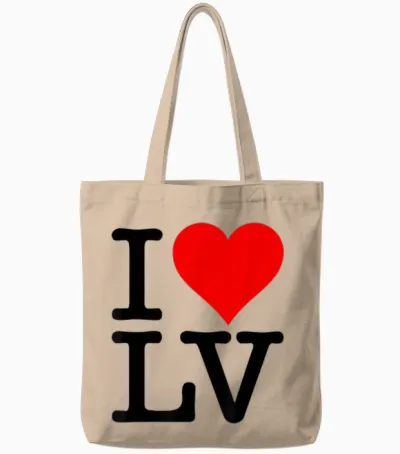 Love Heart Las Vegas Nevada Lv Tote Bags - Natural