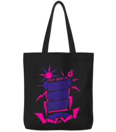 Calm Down & Check Your Energy by Jdg Tote Bags - Black