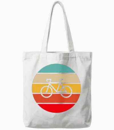Bicycle Retro Tote Bags - White