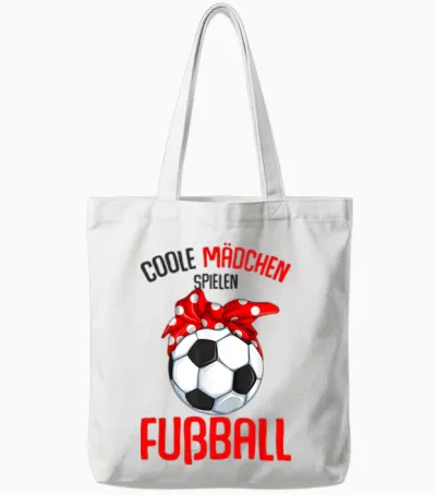 Coole Mädchen Spielen Fußball Fußballerin Kinder Tote Bags - White