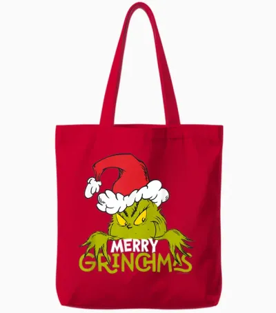 Grinch - Merry Grinchmas Christmas Tote Bags - Red