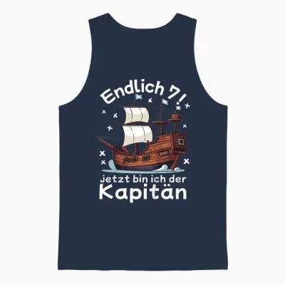 Kinder 7. Geburtstag Piraten Endlich 7 Junge 7 Jahre Piratenschiff Unisex Tank Top - Navy