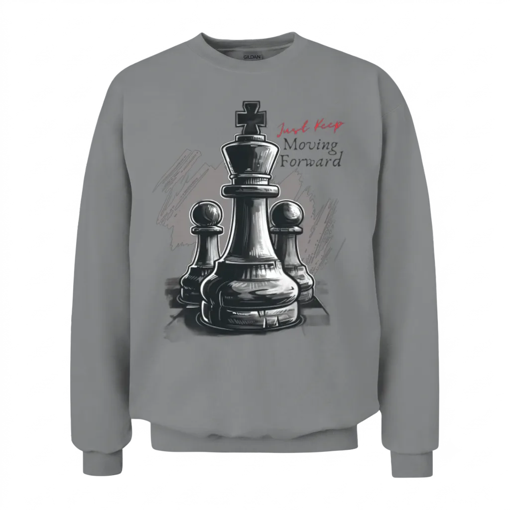 Chess Just Keep Moving Forward Unisex Sweatshirt - Sport Grey