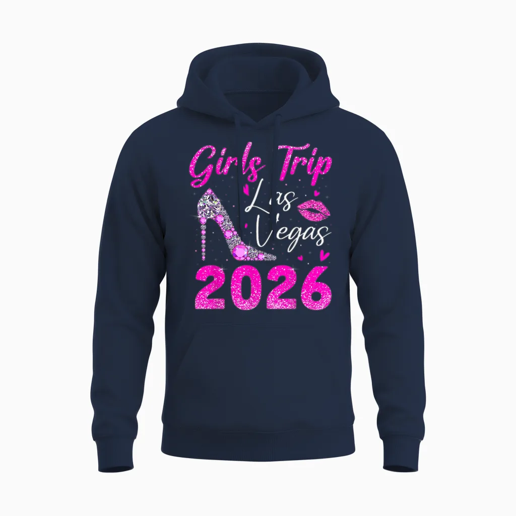 Girls Trip Las Vegas 2026 Women Girls Weekend Trip to Vegas Unisex Hoodie in Navy