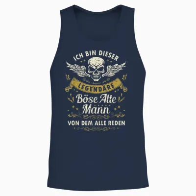 I Am This Legendary Bad Old Man T-Shirt, Black Unisex Tank Top - Navy