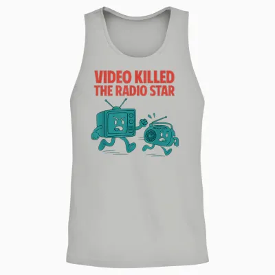 90er Jahre Nostalgie Video Killed the Radio Star Retro Y2k Grafik Unisex Tank Top - Ash