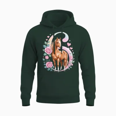 6th Birthday Horse Girl 6 Years Horse Decoration Riding Pony Unisex Hoodie - Forest