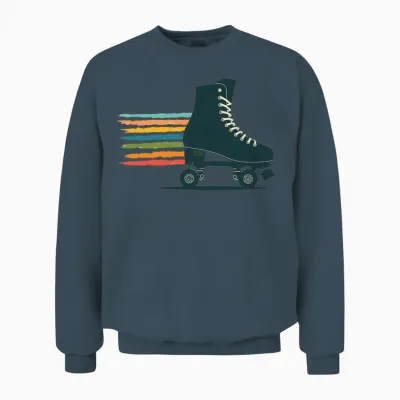 Retro Roller Skate Unisex Sweatshirt - Dark Heather