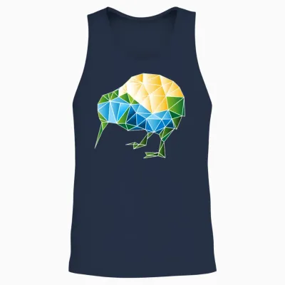 Polygon Kiwi Mosaic Unisex Tank Top - Navy