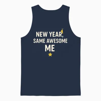 New Year, Same Awesome Me ✨ Unisex Tank Top - Navy