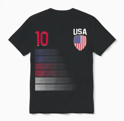 Trikot Mit Fußballflagge Usa Unisex T-Shirt - Black