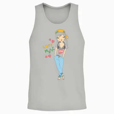 Cute Girl Unisex Tank Top - Ash