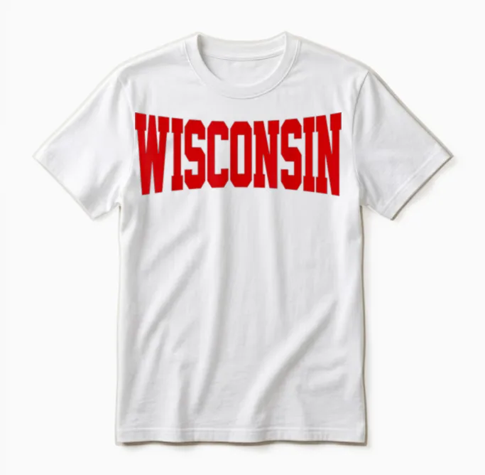 Vintage Wisconsin Mens Wisconsin Womens Red Retro Unisex T-Shirt in White