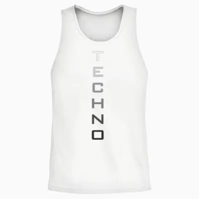 Techno Party Festival Electro Music Tekkno Rave House Trance T-Shirt, Black, S Unisex Tank Top - White