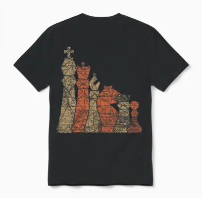 Retro Chessmen Chess Unisex T-Shirt - Black