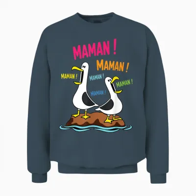 Motif Mouette Drôle Maman Meme Oiseaux Criant Maman Unisex Sweatshirt - Dark Heather