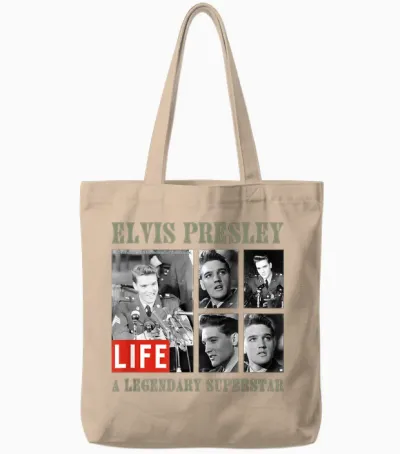 Life Bildersammlung Elvis Presley 01 T-Shirt, Gray Tote Bags - Natural