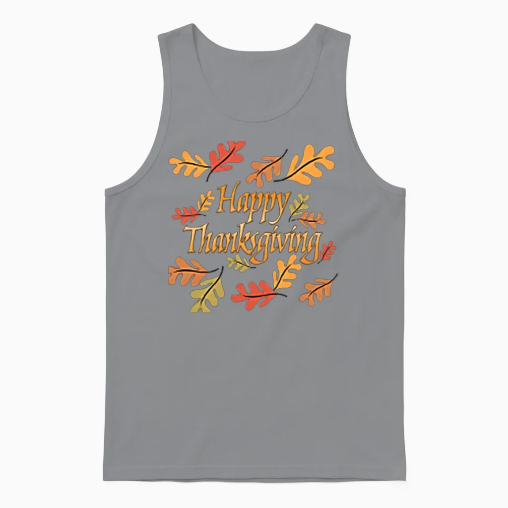 Happy Thanksgiving Unisex Tank Top - Sport Grey