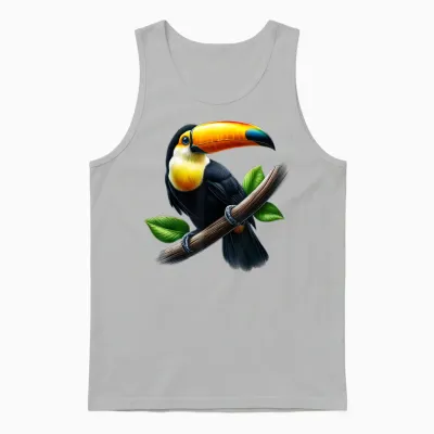 Eleganter Tukan Auf Ast Unisex Tank Top - Ash