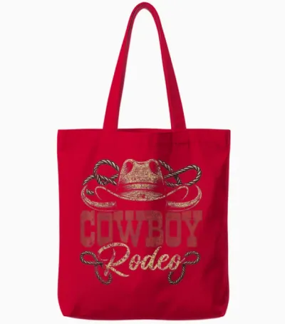Cowboy Rodeo Wild West Rodeo Howdy Western Southern Country Tote Bags - Red