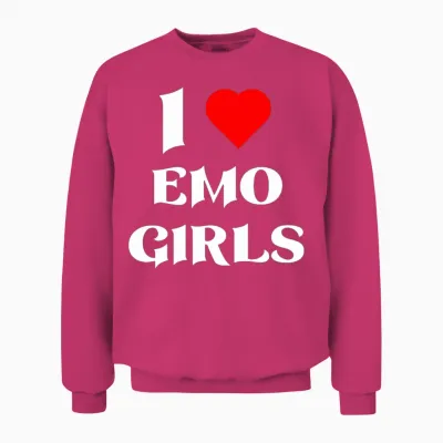 I Love Emo Girls Unisex Sweatshirt - Heliconia