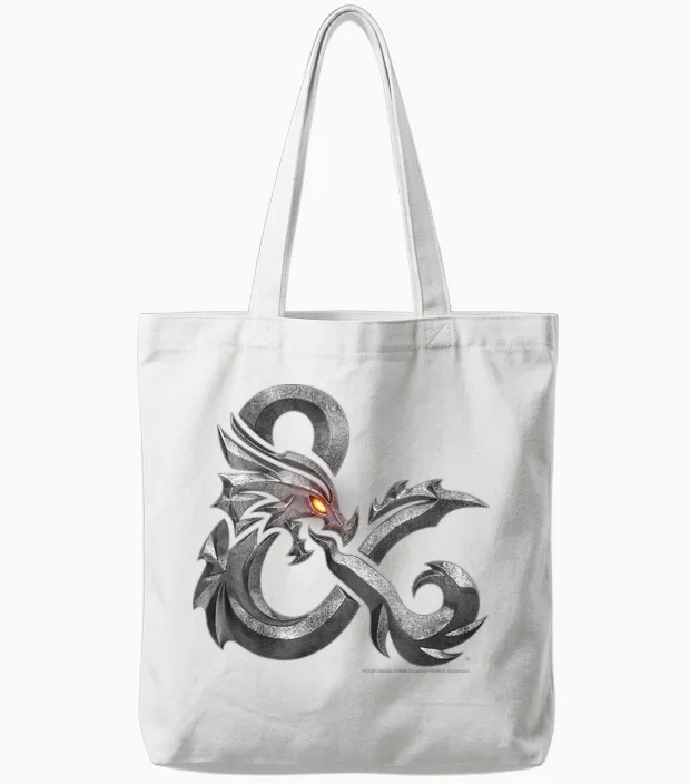 Dungeons & Dragons: Honor Among Thieves Ampersand Logo T-Shirt Small Tote Bags in White