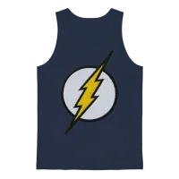 The Flash Embroidered Lightning Bolt Unisex Tank Top - Navy – 1