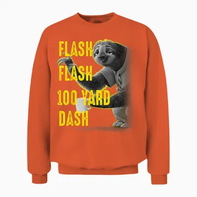 Disney Zootopia Flash Flash 100 Yard Dash Portrait Unisex Sweatshirt - Orange