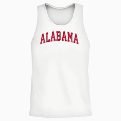 Alabama Al Vintage Sports Design Red Design Unisex Tank Top - White