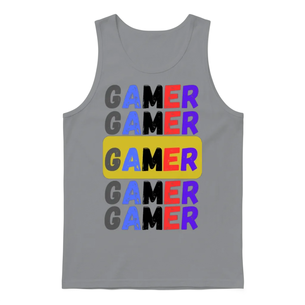 Distressed Retro Gamer Unisex Tank Top - Sport Grey