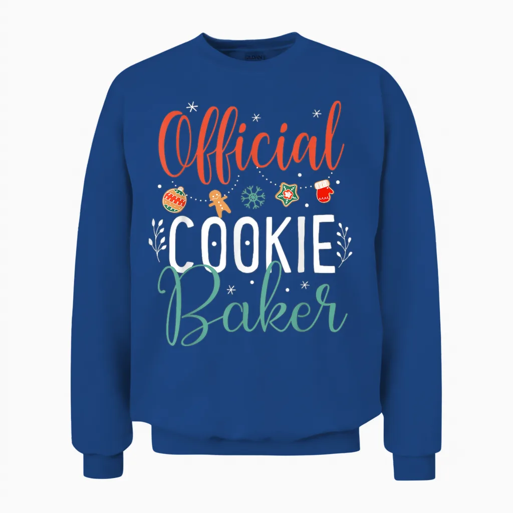 Official Cookie Baker Funny Christmas Couples Matching Unisex Sweatshirt in Royal