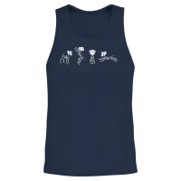 Spooky Dancing Dog Skeletons Classic White Hallowe Unisex Tank Top - Navy – 2