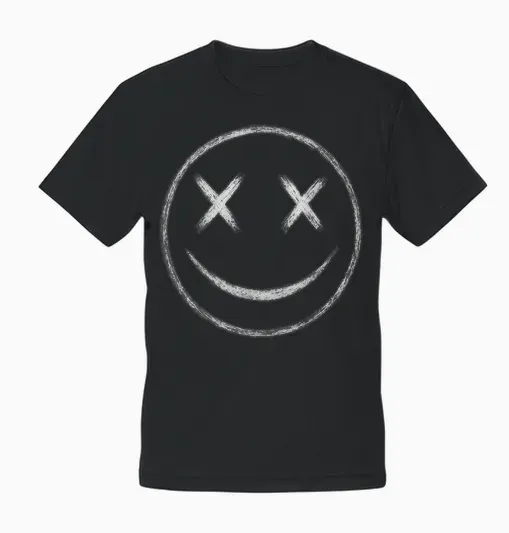 Halloween Smiley Face Unisex T-Shirt - Black