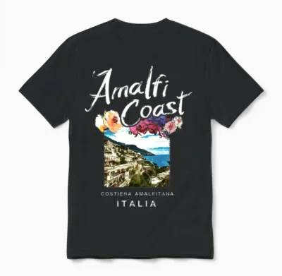 Amalfi Coast Italy Italian Unisex T-Shirt - Black