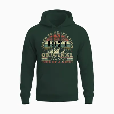 50th Birthday Vintage 1974 50 Years Unisex Hoodie - Forest