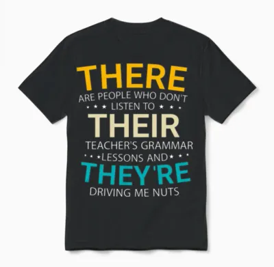 Funny English Grammar Unisex T-Shirt - Black