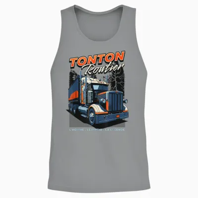 Tonton Road Driver Truck Truck Future Tonton T-Shirt, Black, S Unisex Tank Top - Sport Grey