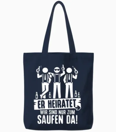 Junggesellenabschied T-Shirt Männer Poltern Polterabend Jga Tote Bags - Navy