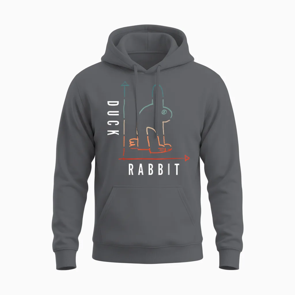 Duck Rabbit Graph Science Nerd Mathematik Geek Physik Philosoph Unisex Hoodie in Charcoal