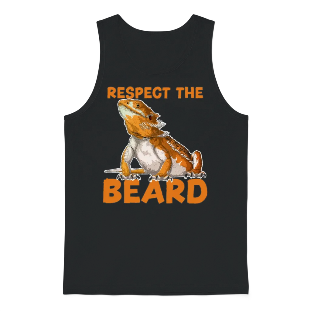 Bearded Dragon - Respect the Beard Unisex Tank Top - Black
